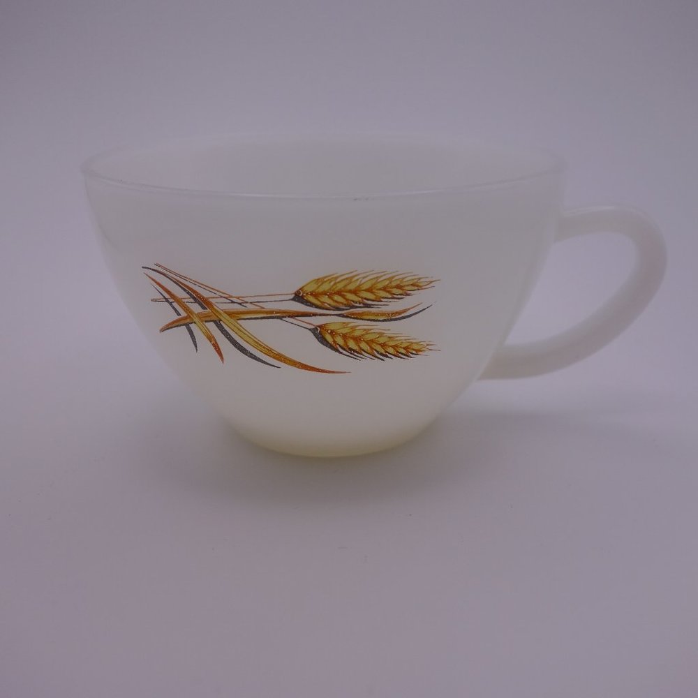 Anchor Hocking Fire King Dinnerware Made in USA Wheat Pattern Milk White Tea Cup